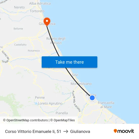 Vittorio Emanuele II Boulevard, 51 to Giulianova map