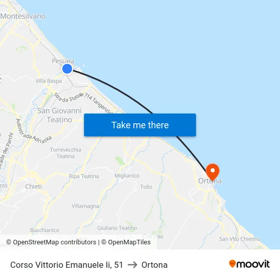 Corso Vittorio Emanuele Ii, 51 to Ortona map