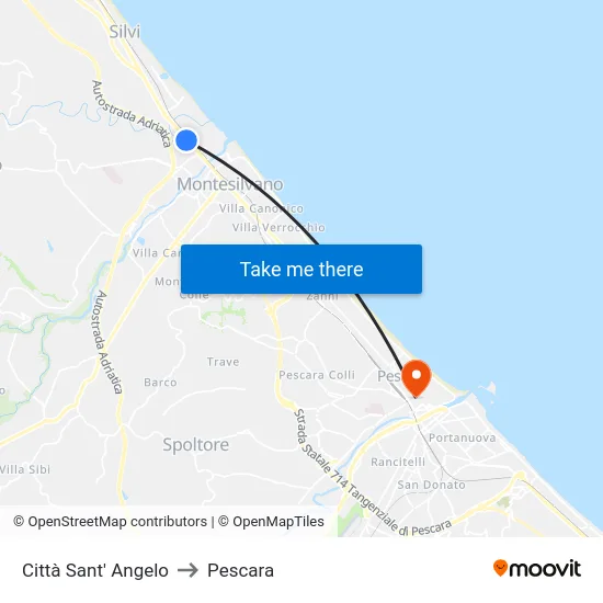 Città Sant' Angelo to Pescara map
