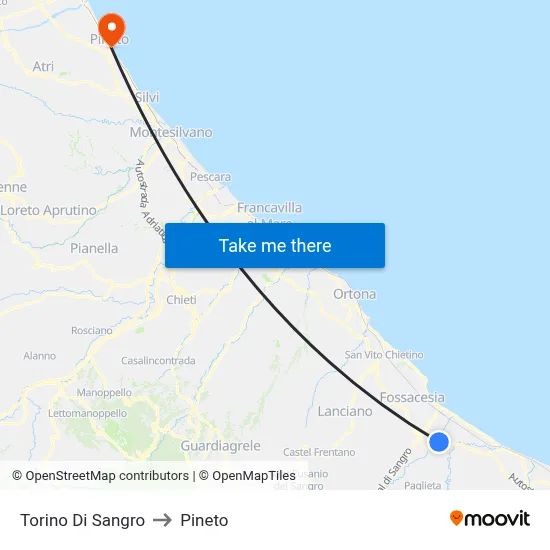 Torino Di Sangro to Pineto map