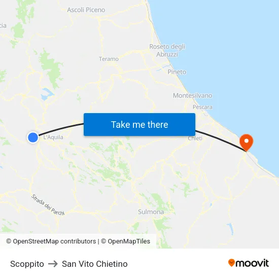 Scoppito to San Vito Chietino map