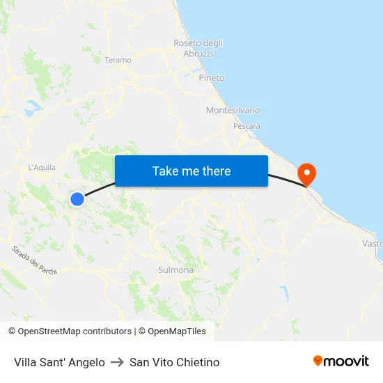 Villa Sant'Angelo to San Vito Chietino map