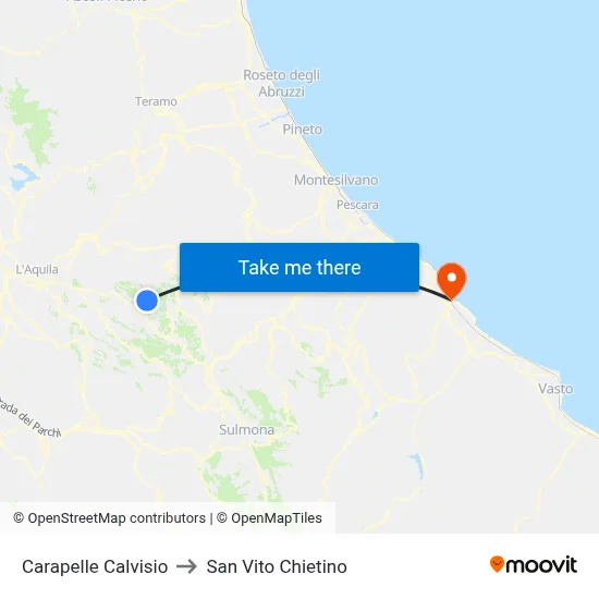 Carapelle Calvisio to San Vito Chietino map