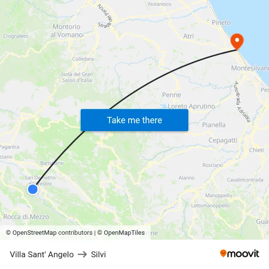 Villa Sant'Angelo to Silvi map