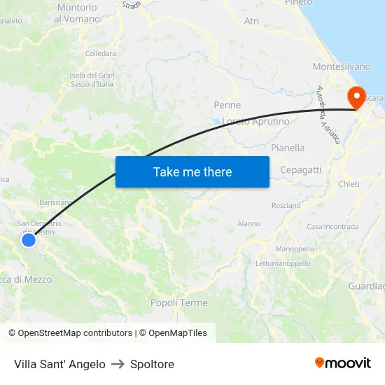 Villa Sant'Angelo to Spoltore map