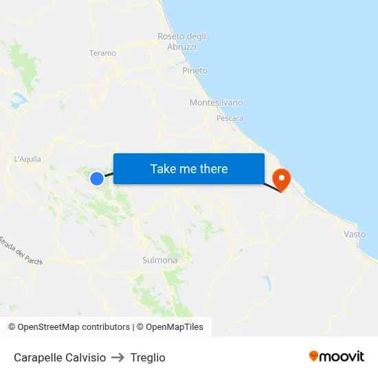 Carapelle Calvisio to Treglio map