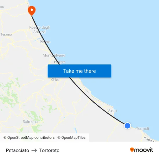 Petacciato to Tortoreto map