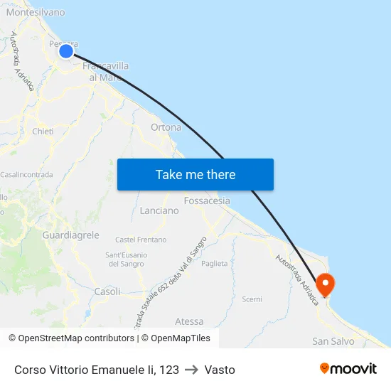Corso Vittorio Emanuele Ii, 123 to Vasto map