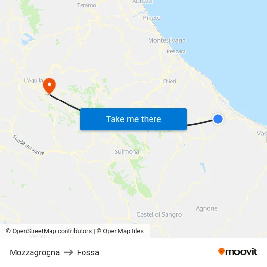 Mozzagrogna to Fossa map