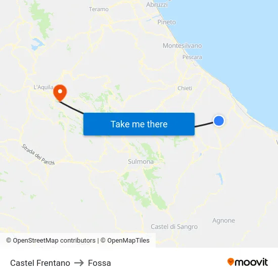Castel Frentano to Fossa map