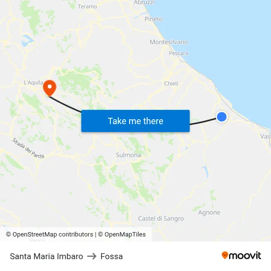 Santa Maria Imbaro to Fossa map