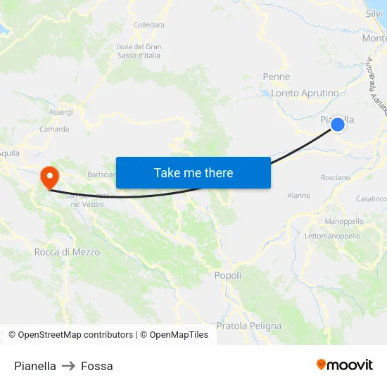 Pianella to Fossa map