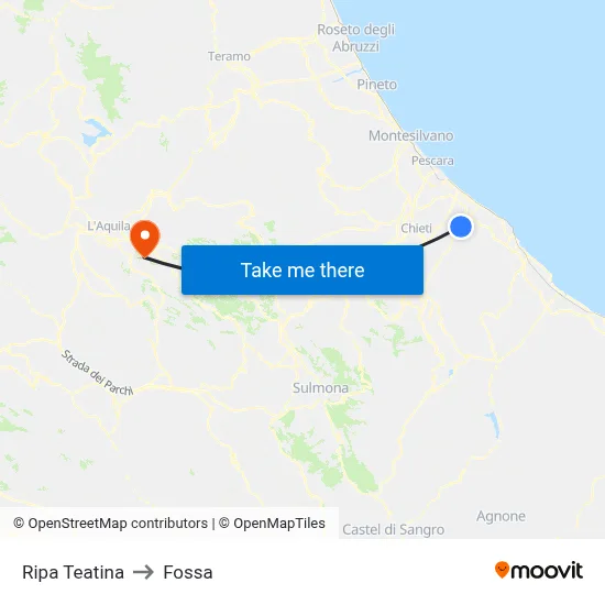 Ripa Teatina to Fossa map