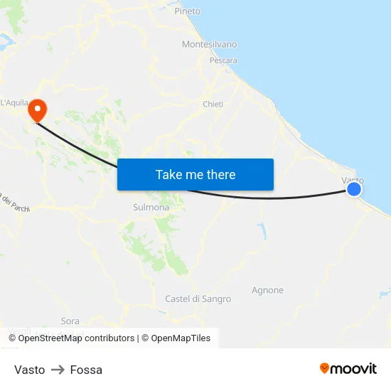 Vasto to Fossa map