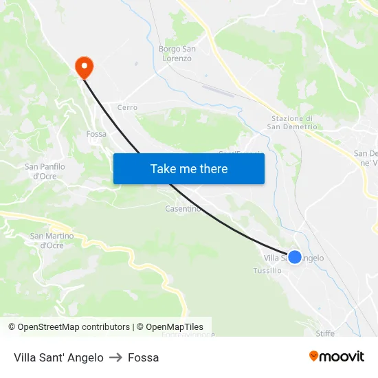 Villa Sant'Angelo to Fossa map