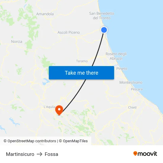 Martinsicuro to Fossa map