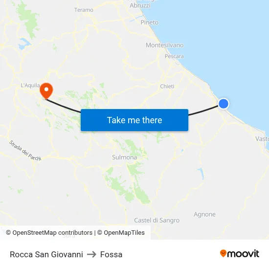Rocca San Giovanni to Fossa map