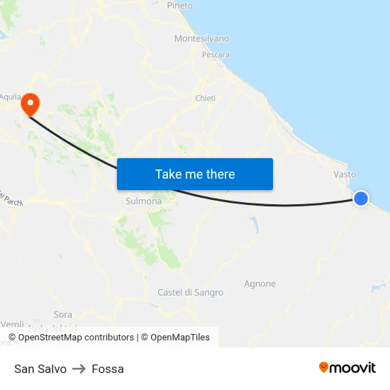 San Salvo to Fossa map