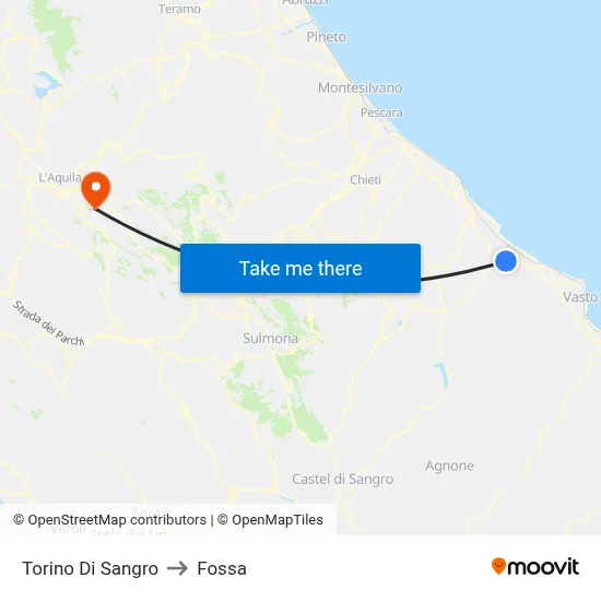 Torino Di Sangro to Fossa map