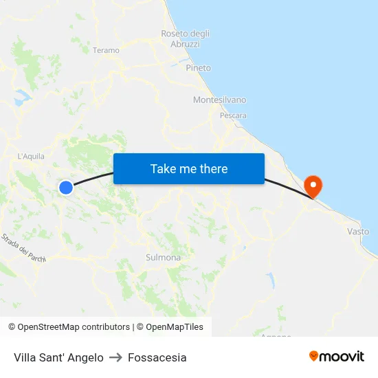 Villa Sant'Angelo to Fossacesia map