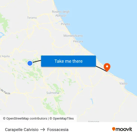 Carapelle Calvisio to Fossacesia map