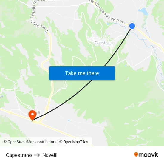 Capestrano to Navelli map