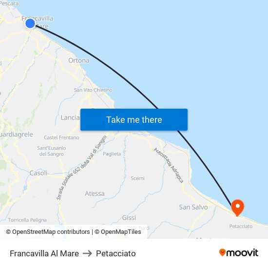 Francavilla Al Mare to Petacciato map