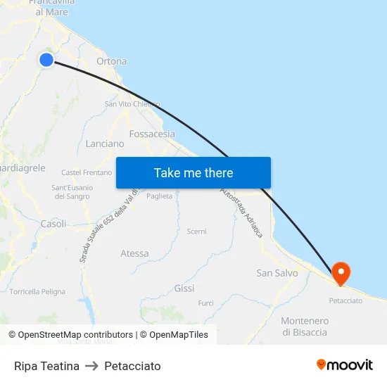 Ripa Teatina to Petacciato map