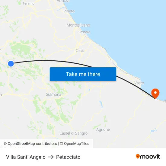 Villa Sant'Angelo to Petacciato map