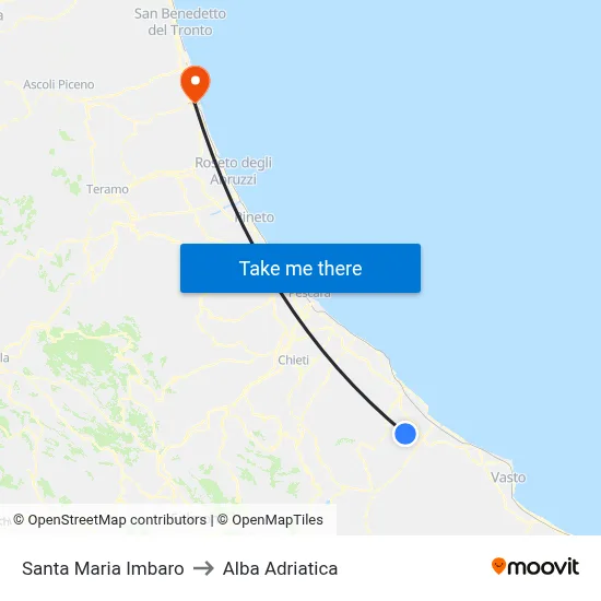 Santa Maria Imbaro to Alba Adriatica map
