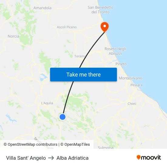 Villa Sant'Angelo to Alba Adriatica map