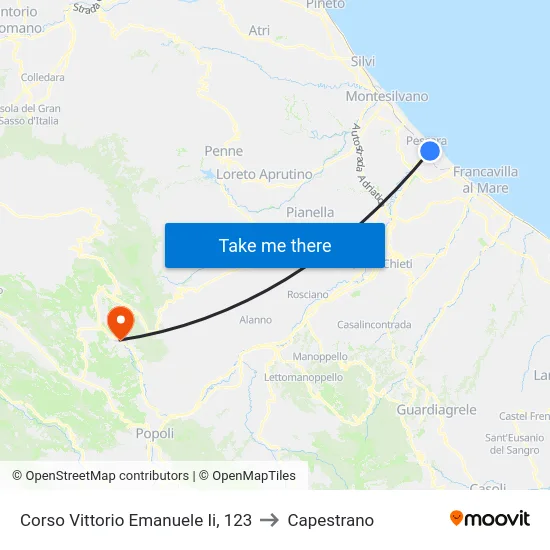 Corso Vittorio Emanuele Ii, 123 to Capestrano map