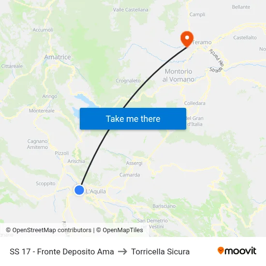 SS 17 - Opposite Ama Depot to Torricella Sicura map