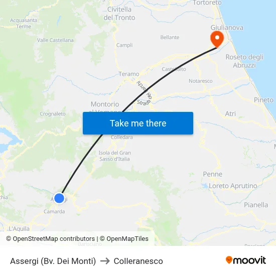Assergi (Bv. Dei Monti) to Colleranesco map