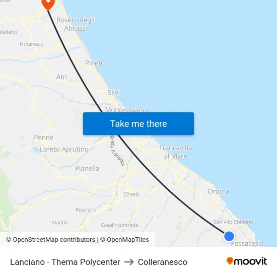 Lanciano - Thema Polycenter to Colleranesco map