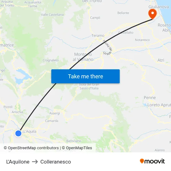 The Kite to Colleranesco map