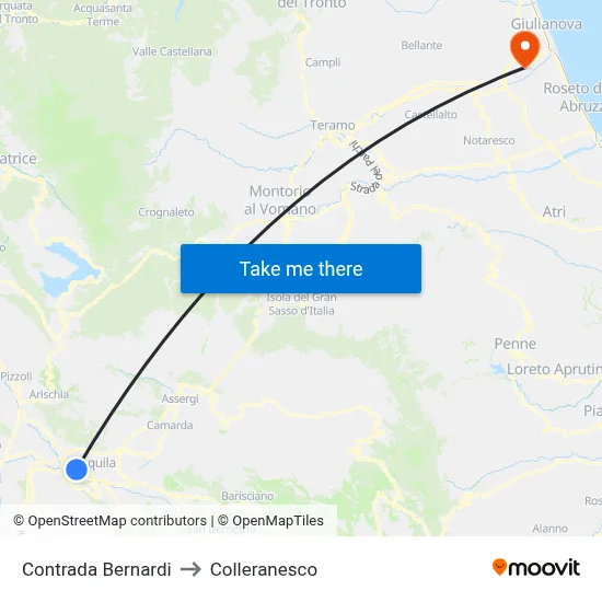 Bernardi District to Colleranesco map