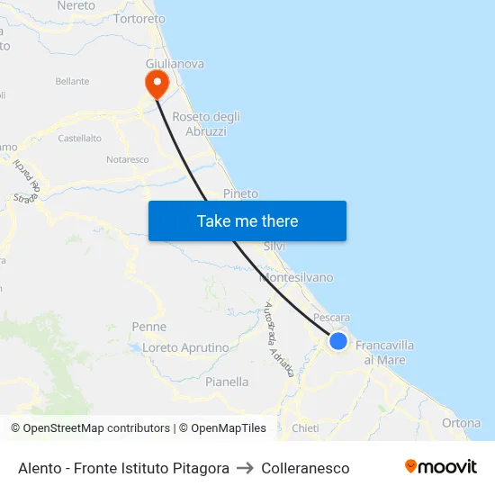 Alento - Opposite Pitagora Institute to Colleranesco map