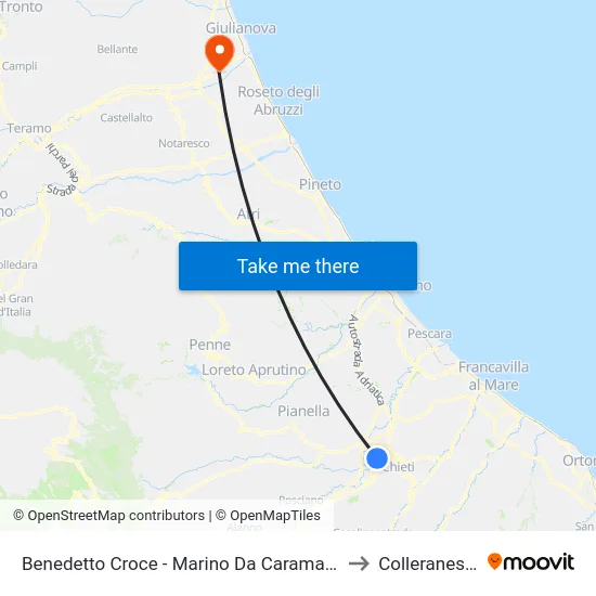 Benedetto Croce - Marino Da Caramanico to Colleranesco map