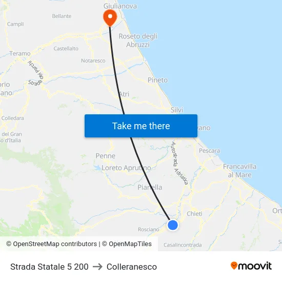 Strada Statale 5  200 to Colleranesco map