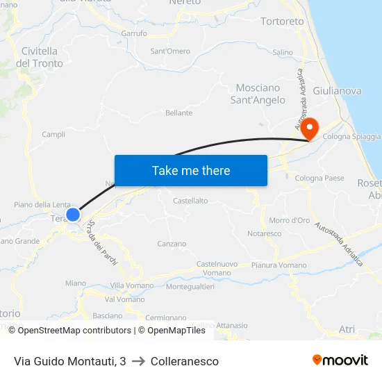 Via Guido Montauti, 3 to Colleranesco map