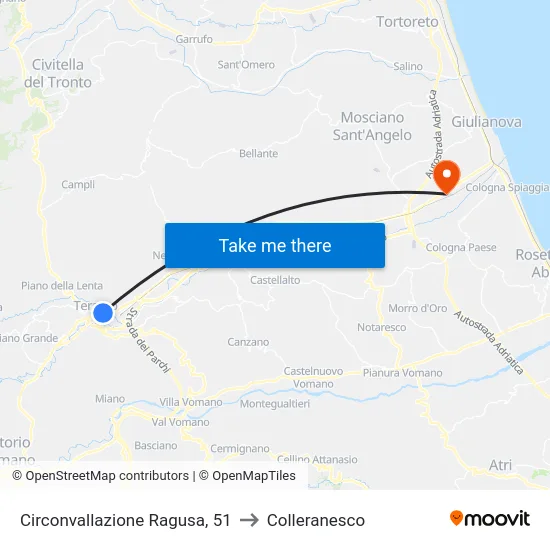 Circonvallazione Ragusa, 51 to Colleranesco map