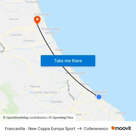Francavilla - New Coppa Europa Sport to Colleranesco map