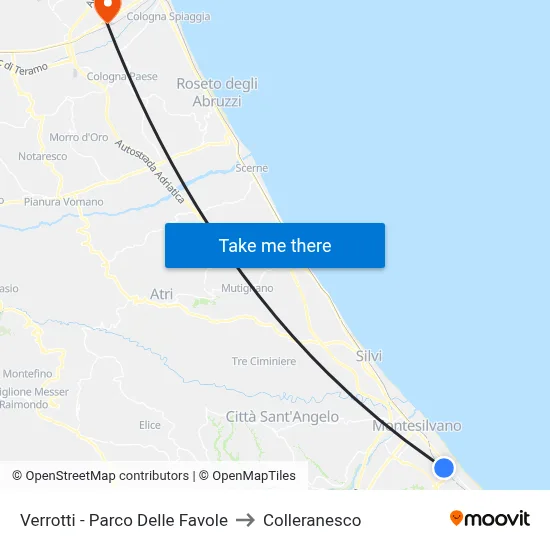 Verrotti - Fairy Tales Park to Colleranesco map