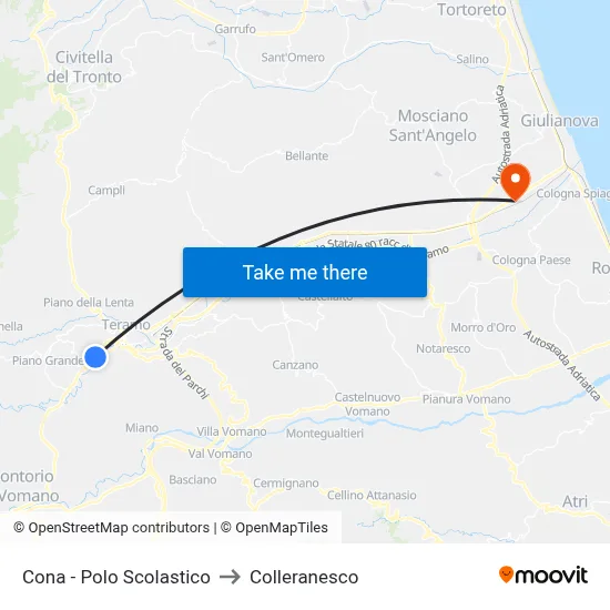 Cona - School Complex to Colleranesco map