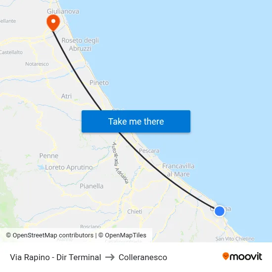 Rapino Street - Terminal Direction to Colleranesco map