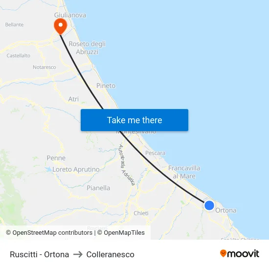 Ruscitti - Ortona to Colleranesco map