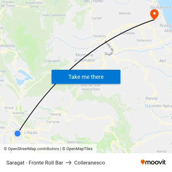Saragat - Opposite Roll Bar to Colleranesco map