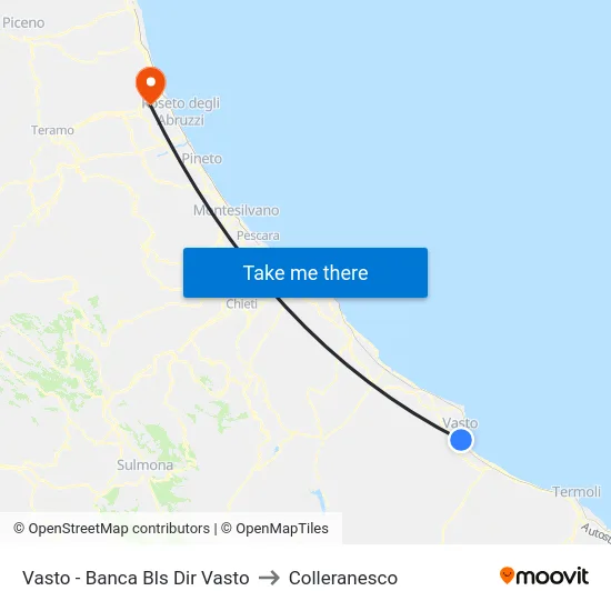 Vasto - Banca Bls Dir Vasto to Colleranesco map