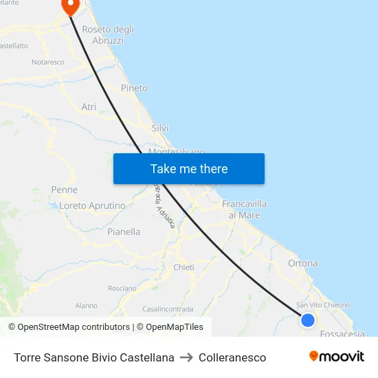Torre Sansone Bivio Castellana to Colleranesco map